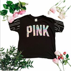 VS PINK Swirl Marble Graphic Raglan Retro